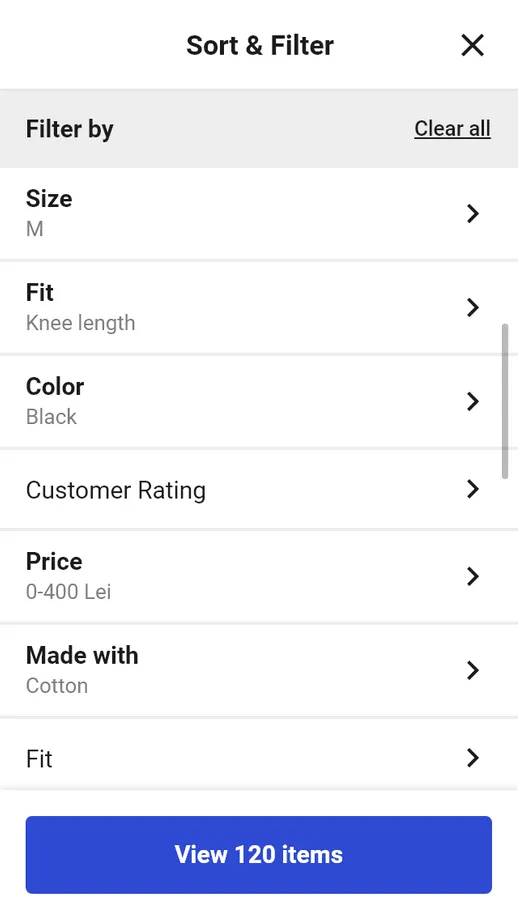 Tap friendly filtering